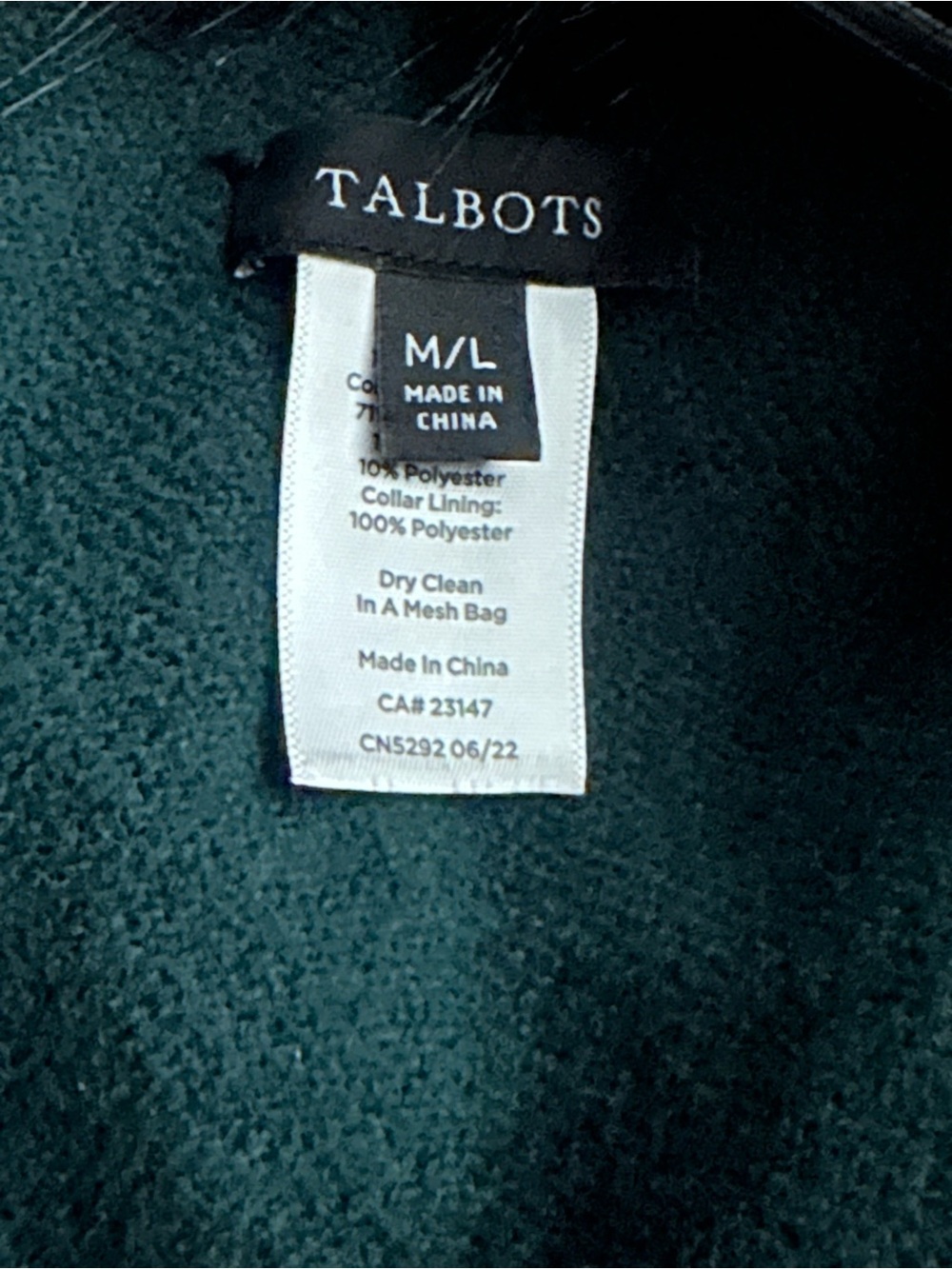 Talbots Faux Fur Collar Ruana - Picture 5 of 5